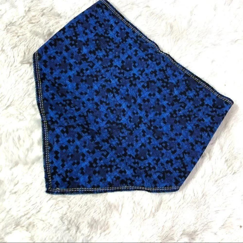 Pet bandana scarf dog tie & snap NEW blue black